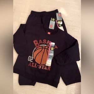 NWT crew 3T boys navy 2 piece jogging suit